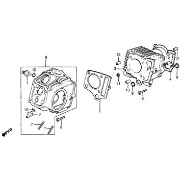 CYLINDER HEAD + CYLINDER