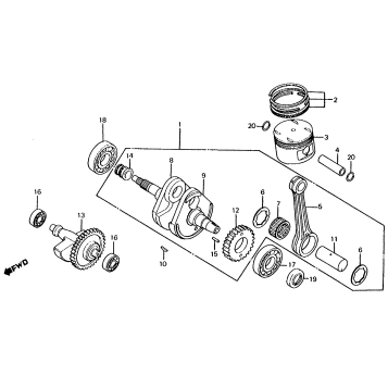 CRANKSHAFT + PISTON PISTON