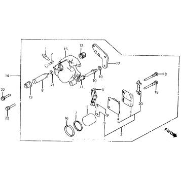 FRONT BRAKE CALIPER 83-84