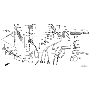 HANDLE LEVER + SWITCH + CABLE (TRX300EX'07-)