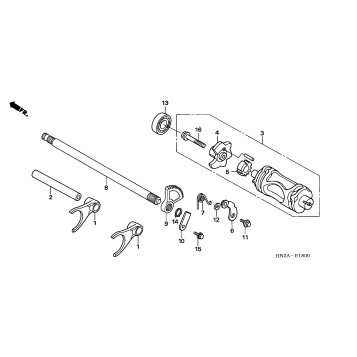 GEARSHIFT FORK + GEARSHIFT DRUM