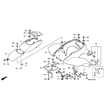 FRONT FENDER (TRX300EX'01-'06)