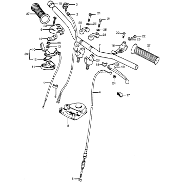 HANDLEBAR + CABLES + CONTROL LEVERS