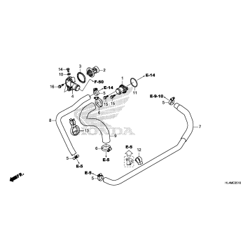 WATER HOSE@THERMOSTAT
