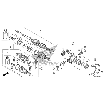 REAR KNUCKLE + REAR DRIVESHAFT