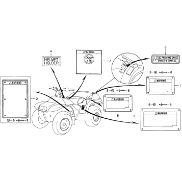 TRX 200 CAUTION LABEL 90-91