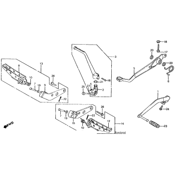 BRAKE PEDAL + GEARSHIFT PEDAL + FOOTPEG 83-84