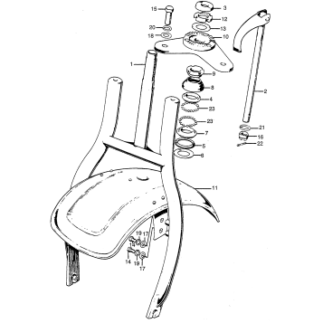 FRONT FORK + FRONT FENDER K-K1