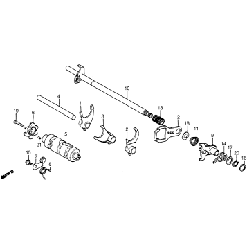 GEARSHIFT DRUM + GEARSHIFT FORK