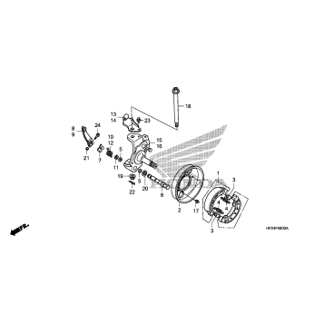 KNUCKLE + FRONT BRAKE PANEL