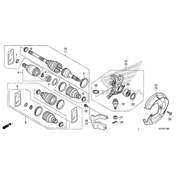 FRONT KNUCKLE + DRIVESHAFT