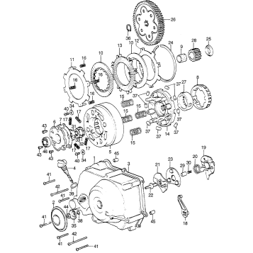 RIGHT CRANKCASE COVER + CLUTCH