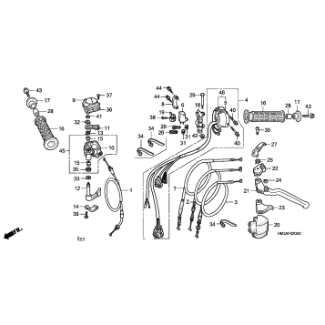 HANDLE LEVER + SWITCH + CABLE (TRX300EX'01-'06)