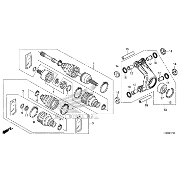 REAR KNUCKLE + REAR DRIVE SHAFT