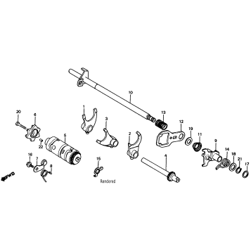 GEARSHIFT DRUM + GEARSHIFT FORK