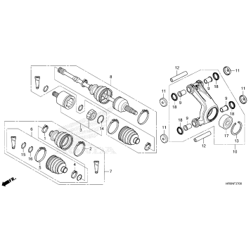 REAR KNUCKLE@REAR DRIVE  SHAFT