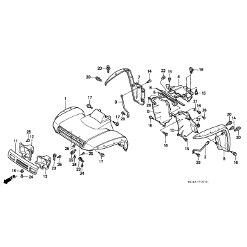 TRX300FWFRONT FENDER (TRX300FW) ('92) 92