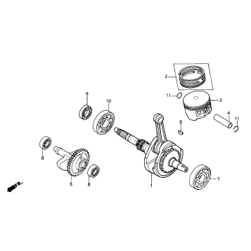 PISTON + RINGS + CRANKSHAFT