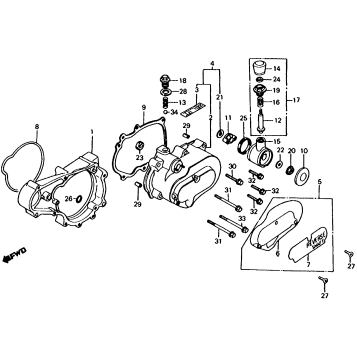 LEFT COVER SPACER + SUB-TRANS COVER