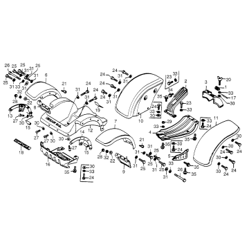 FRONT FLOOR + FENDER + DRIVE BELT COVER