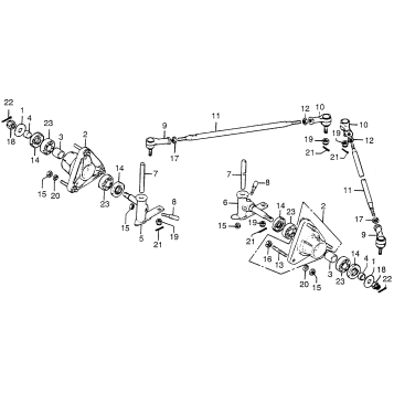FRONT WHEEL HUB + KNUCKLE + TIE ROD