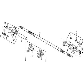REAR WHEEL AXLE + REAR WHEEL HUB