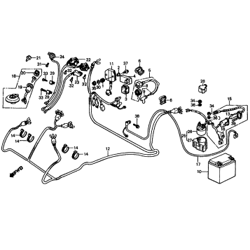 WIRE HARNESS + IGNITION COIL + SWITCH - BATTERY