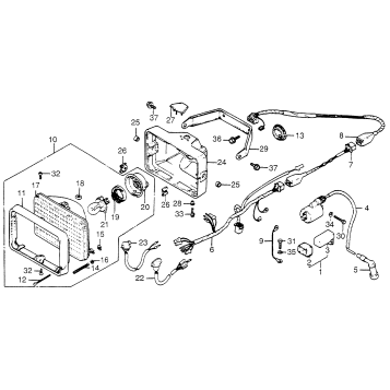 WIRE HARNESS + HEADLIGHT + SWITCH + IGNITION COIL 81-84