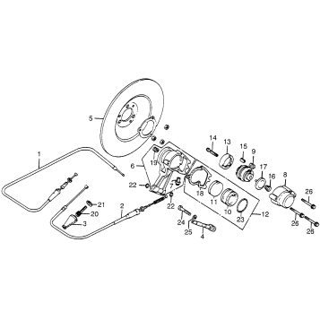 DISK BRAKE + CALIPER + CABLE