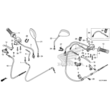 HANDLE LEVER + SWITCH + CABLE