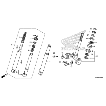 FRONT FORK@STEERING STEM