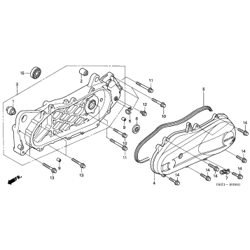 SWINGARM + LEFT CRANKCASE COVER