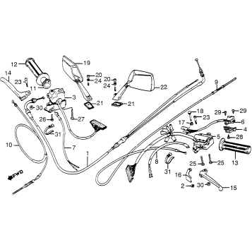 CONTROL LEVERS + SWITCHES + CABLES