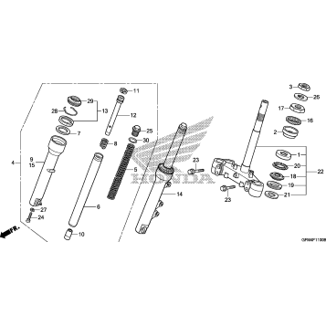 STEERING STEM + FRONT FORK
