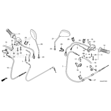 HANDLE LEVER@SWITCH@CABLE