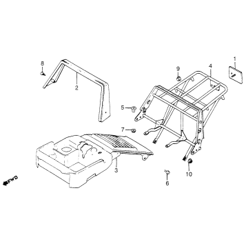 FRAME REAR COVER + LUGGAGE CARRIER