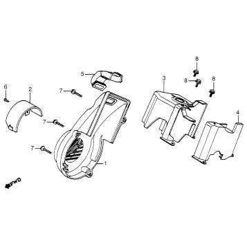 FAN COVER + SHROUD + AIR GUIDE COVER