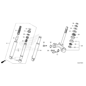 FRONT FORK@STEERING STEM