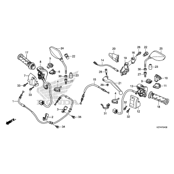HANDLE LEVER + SWITCH + CABLE