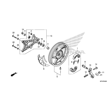 REAR WHEEL + SWINGARM