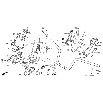 HANDLEBAR + HANDLE COVER (NSS250/NSS250A)