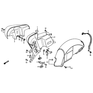 REAR FENDER + MUFFLER