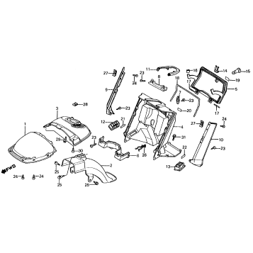 FRONT FENDER + LEG SHIELD