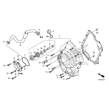 RIGHT CRANKCASE COVER    @WATER PUMP