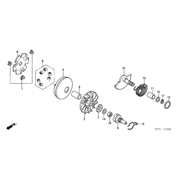 DRIVE FACE + KICK STARTER SPINDLE