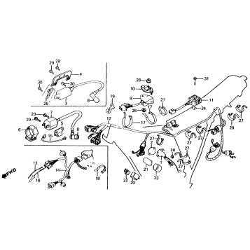 WIRE HARNESS + IGNITION COIL + C.D.I. UNIT