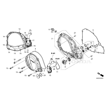 RIGHT CRANKCASE COVER    @WATER PUMP