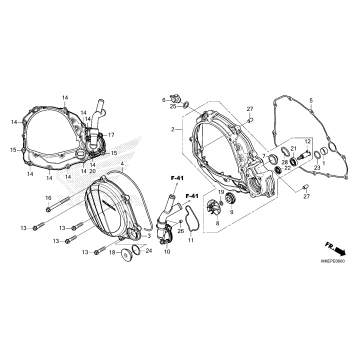 RIGHT CRANKCASE COVER    @WATER PUMP
