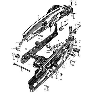 CA160 SWINGARM + CHAIN CASE