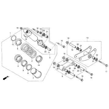 F2 REAR SHOCK ABSORBER 91-93